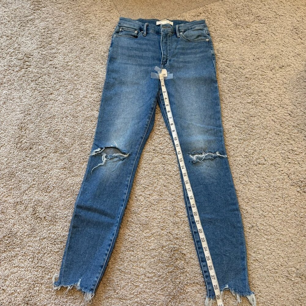 Good American Zara Skinny Jeans Women's Blue Denim Size 6/38 Slim-Fit Mid-Rise